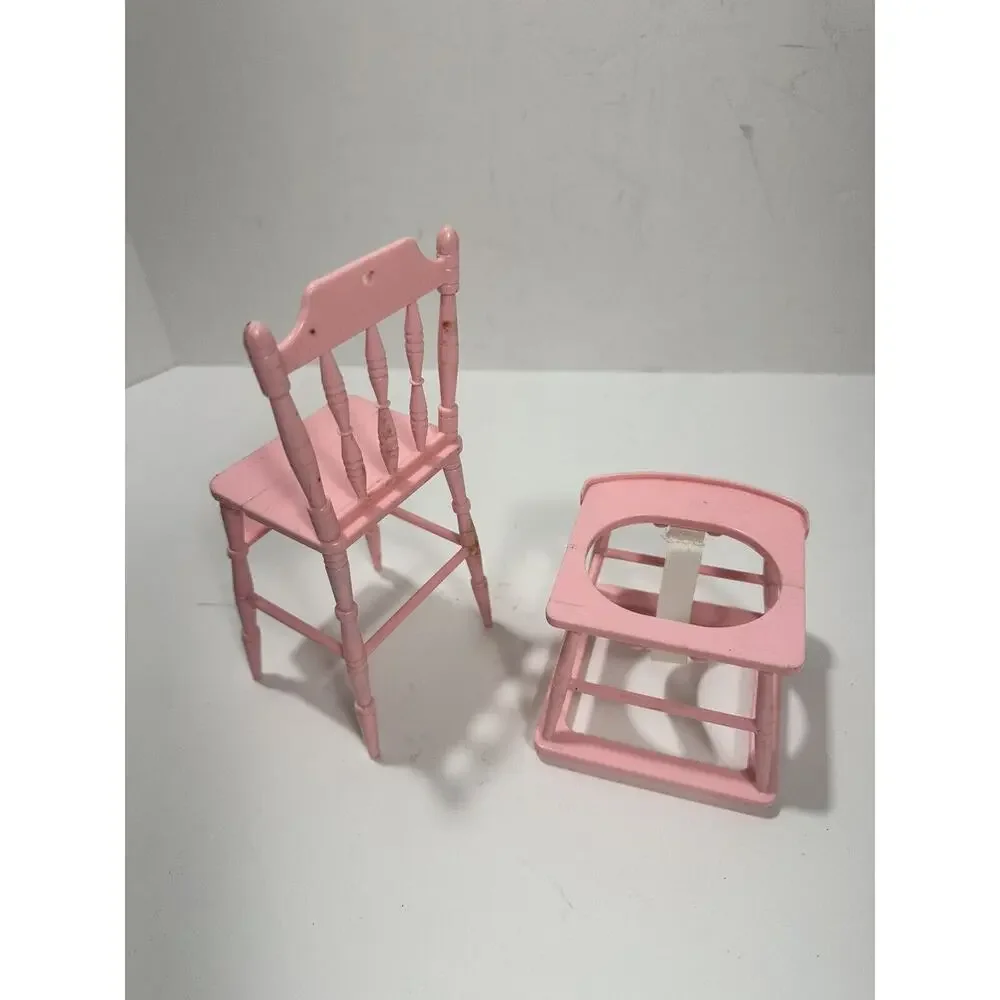VTG 1988 Galoob Bouncin Baby Doll Pink Plastic Walker‎ w/ wheels + Chair